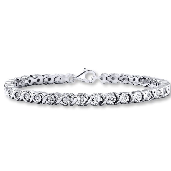Kay Jewelers Jewelry - Kay Jewelers Sterling Silver Natural Diamond Tennis Bracelet